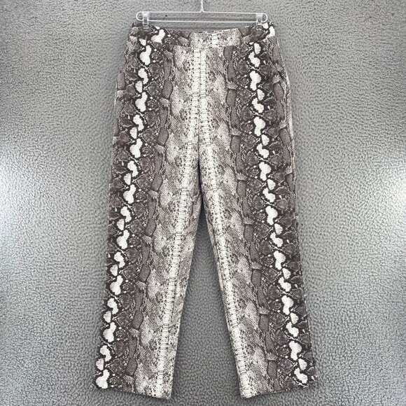 Lysse Pants Womens Large Gray Snake Python Stretch Knit Pull On Pockets Slimming - Picture 1 of 13